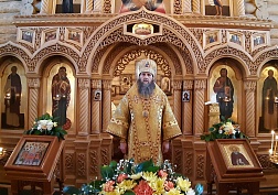 Архиерейское богослужение на подворье Антониево-Сийского монастыря в Санкт-Петербурге.